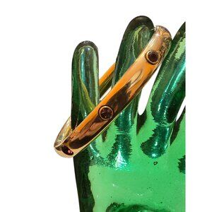 Antique Victorian Gold Filled & Glass Stone Bangle Bracelet (A8778)